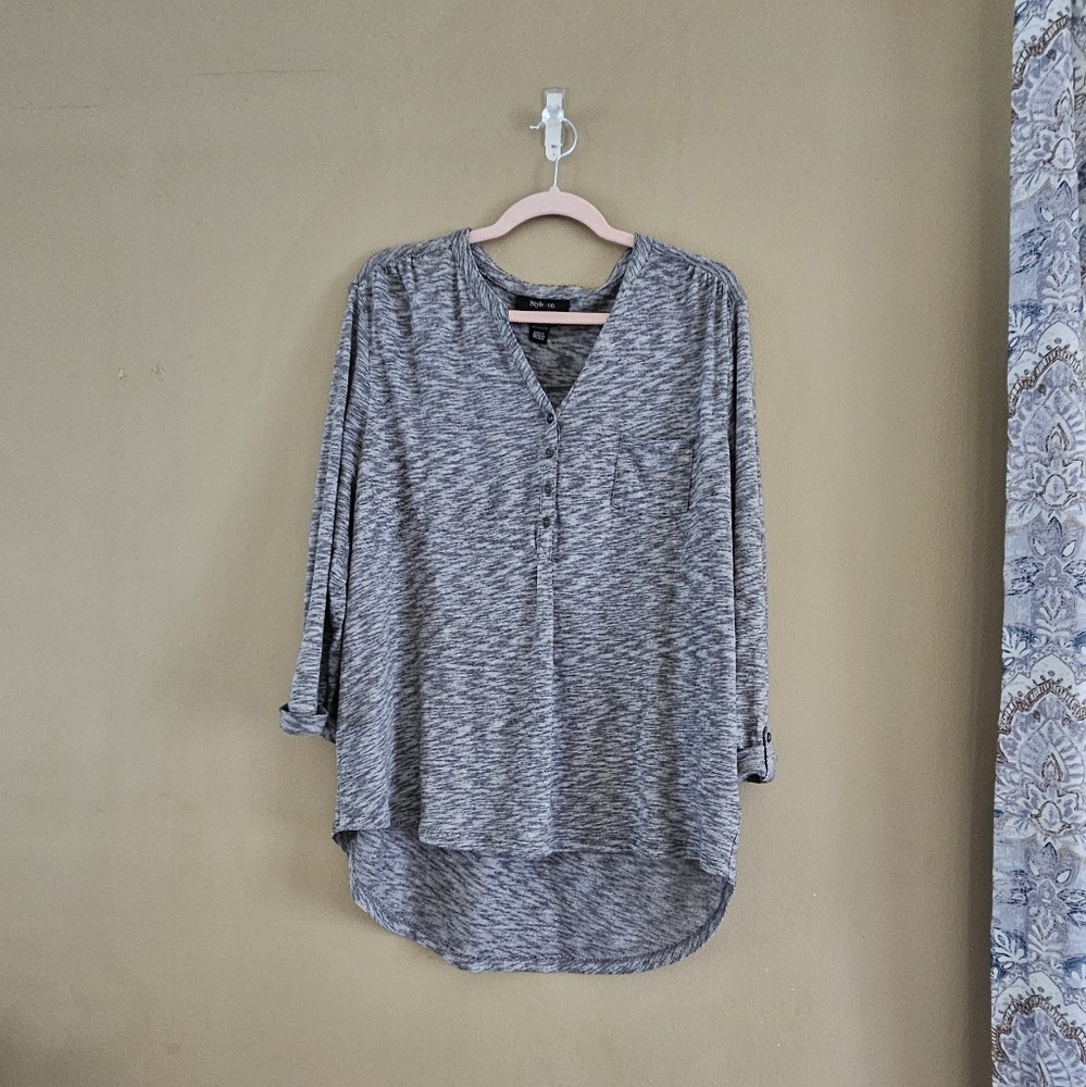 Stlye & Co. High Low Button Sleeve Shirt